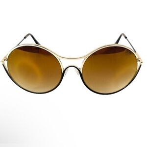 BALMAIN 52mm Round Sunglasses Gold